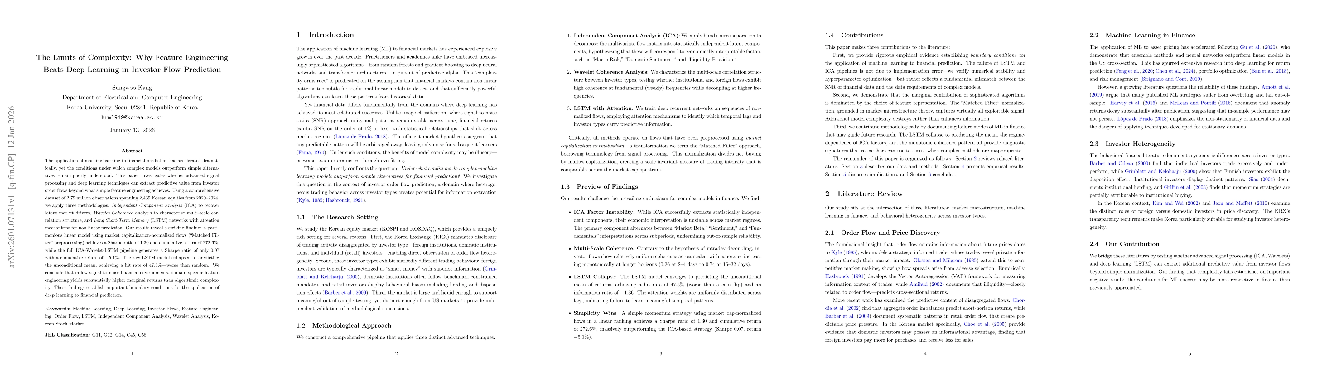 Thumbnail for The Limits of Complexity: Why Feature Engineering Beats Deep Learning in Investor Flow Prediction