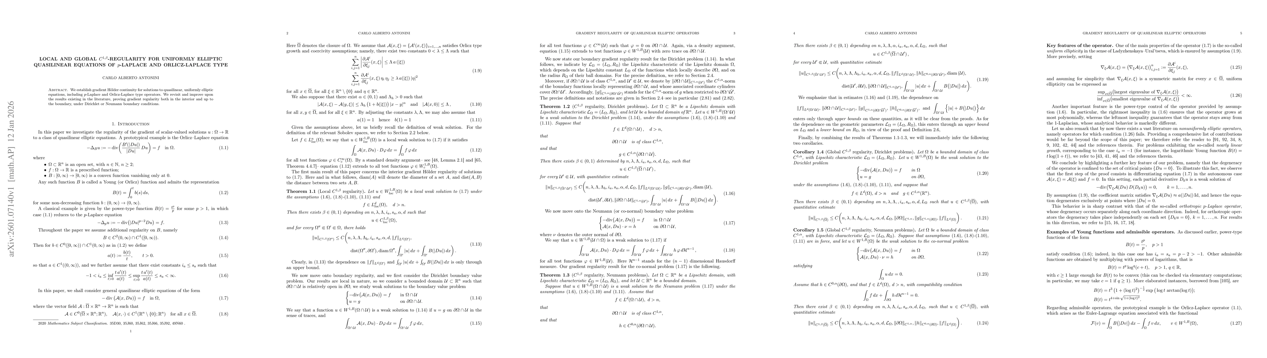 Thumbnail for Local and global $C^{1,β}$-regularity for uniformly elliptic quasilinear equations of $p$-Laplace and Orlicz-Laplace type