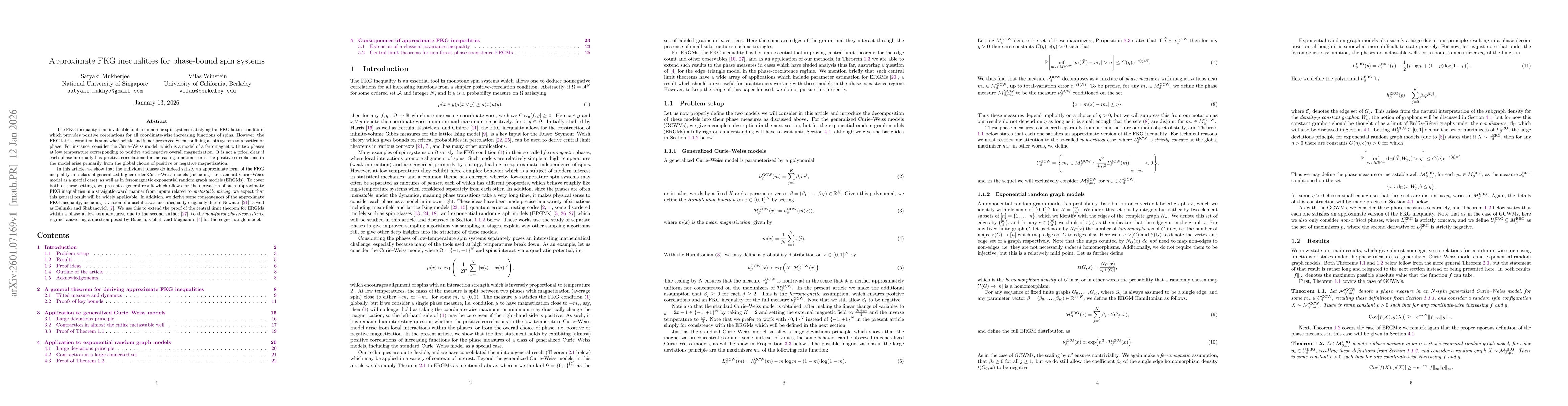 Thumbnail for Approximate FKG inequalities for phase-bound spin systems