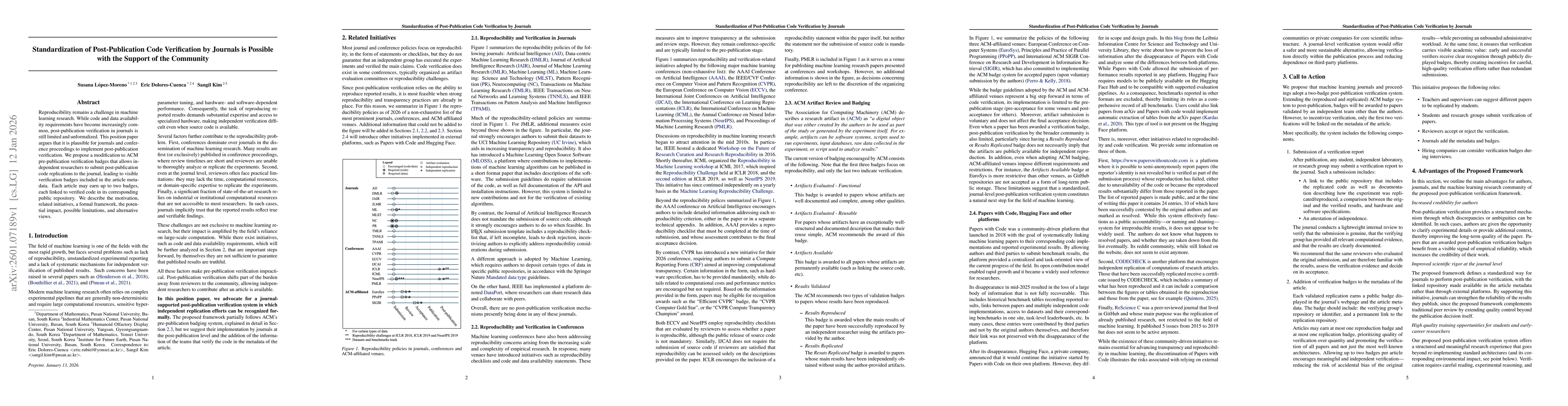 Thumbnail for Standardization of Post-Publication Code Verification by Journals is Possible with the Support of the Community