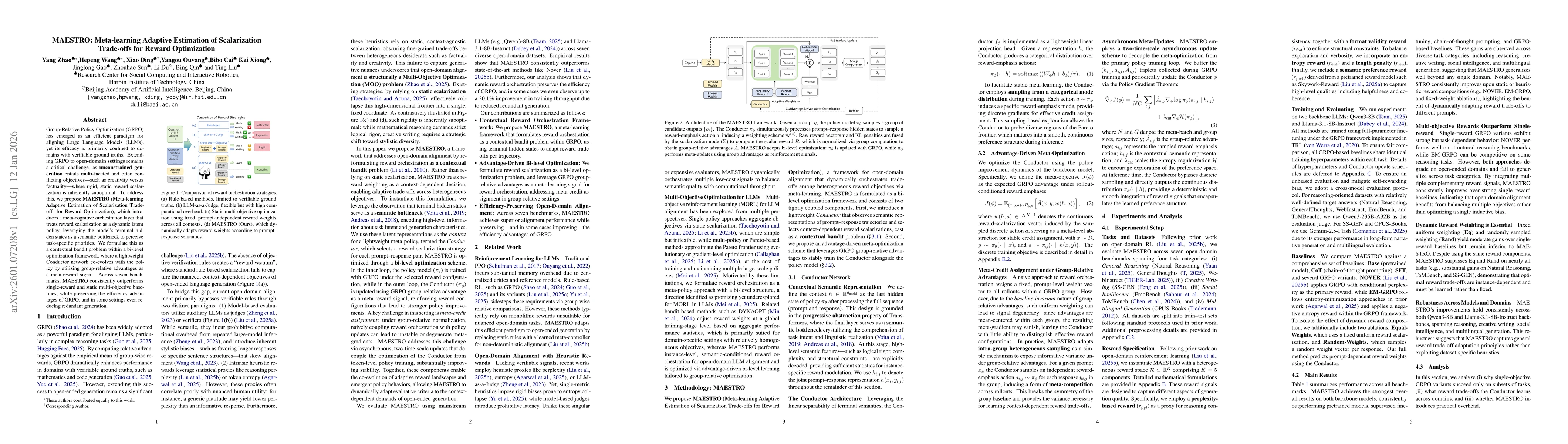 Thumbnail for MAESTRO: Meta-learning Adaptive Estimation of Scalarization Trade-offs for Reward Optimization