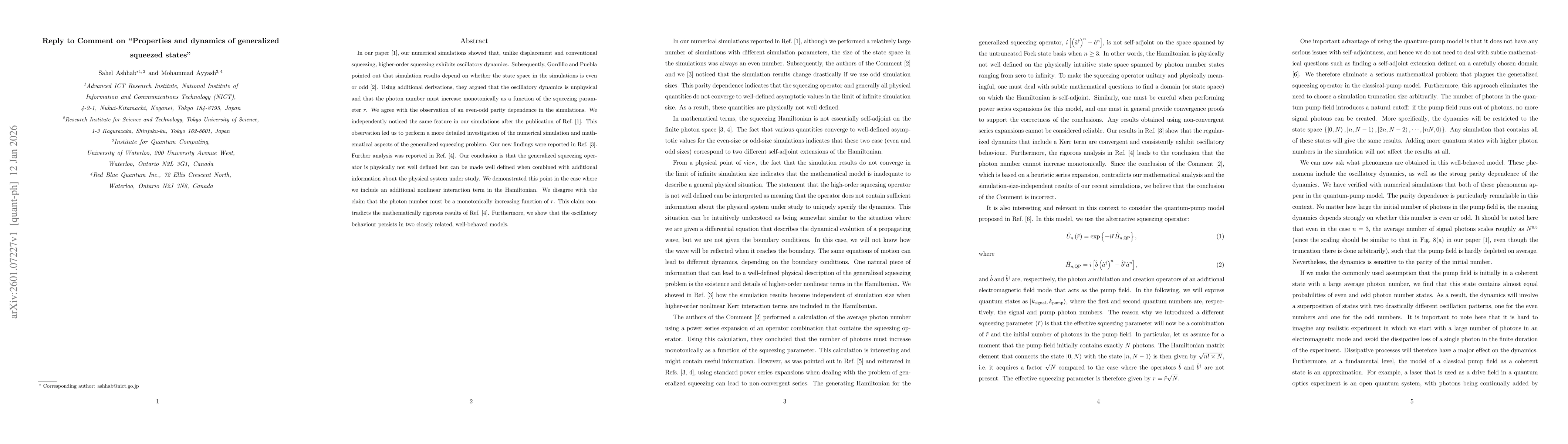 Thumbnail for Reply to Comment on "Properties and dynamics of generalized squeezed states"