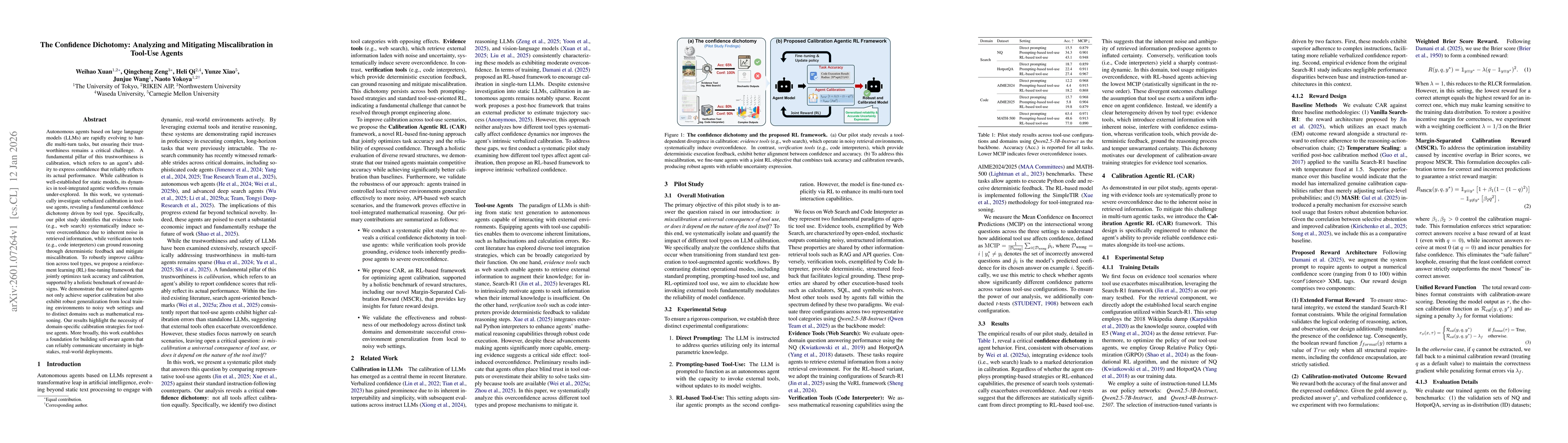 Thumbnail for The Confidence Dichotomy: Analyzing and Mitigating Miscalibration in Tool-Use Agents