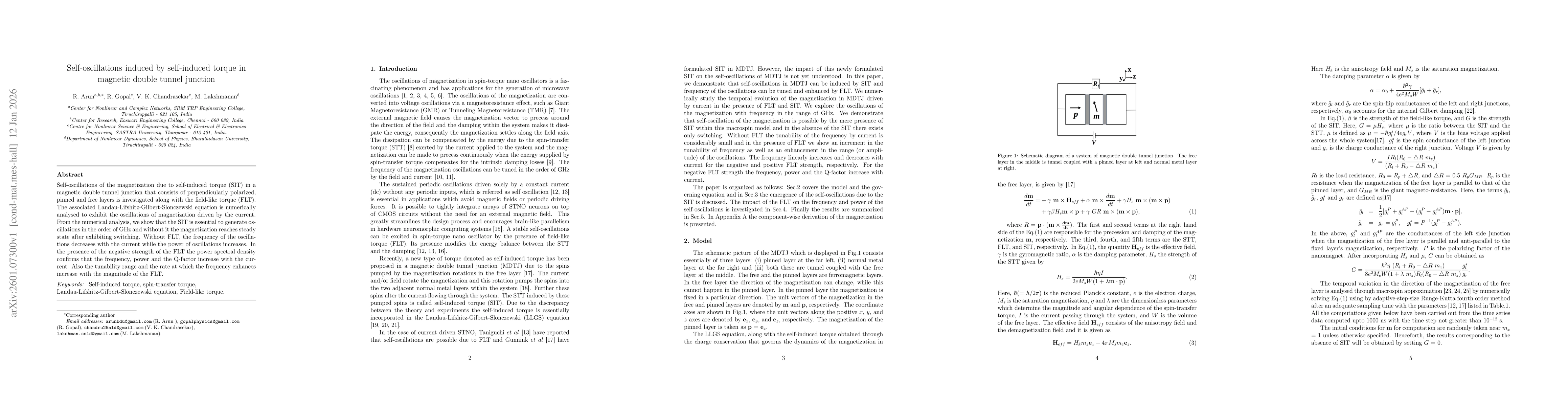 Thumbnail for Self-oscillations induced by self-induced torque in magnetic double tunnel junction