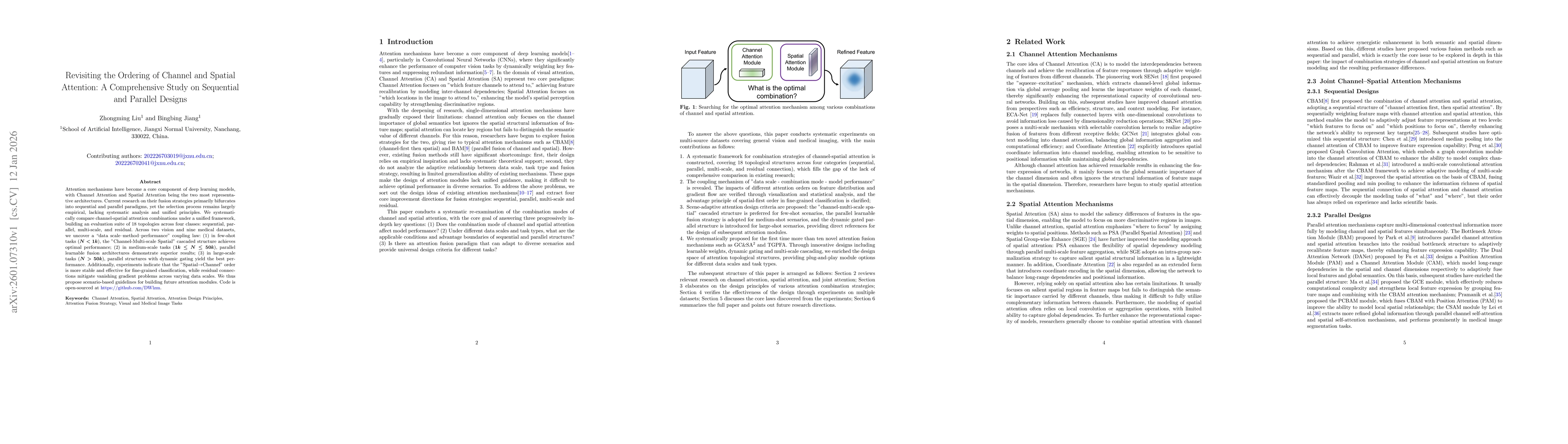 Thumbnail for Revisiting the Ordering of Channel and Spatial Attention: A Comprehensive Study on Sequential and Parallel Designs