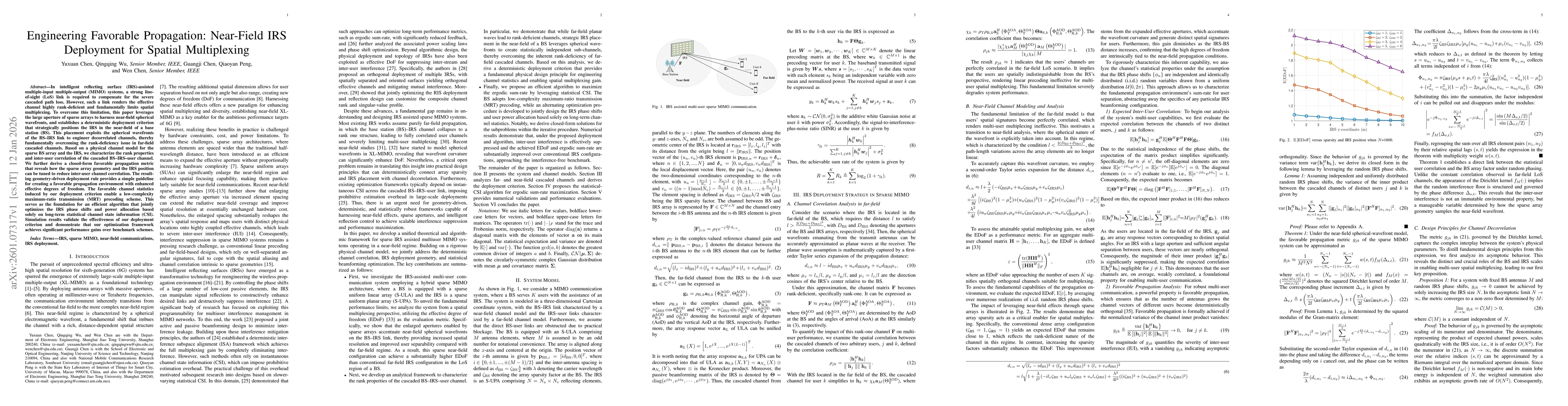 Thumbnail for Engineering Favorable Propagation: Near-Field IRS Deployment for Spatial Multiplexing