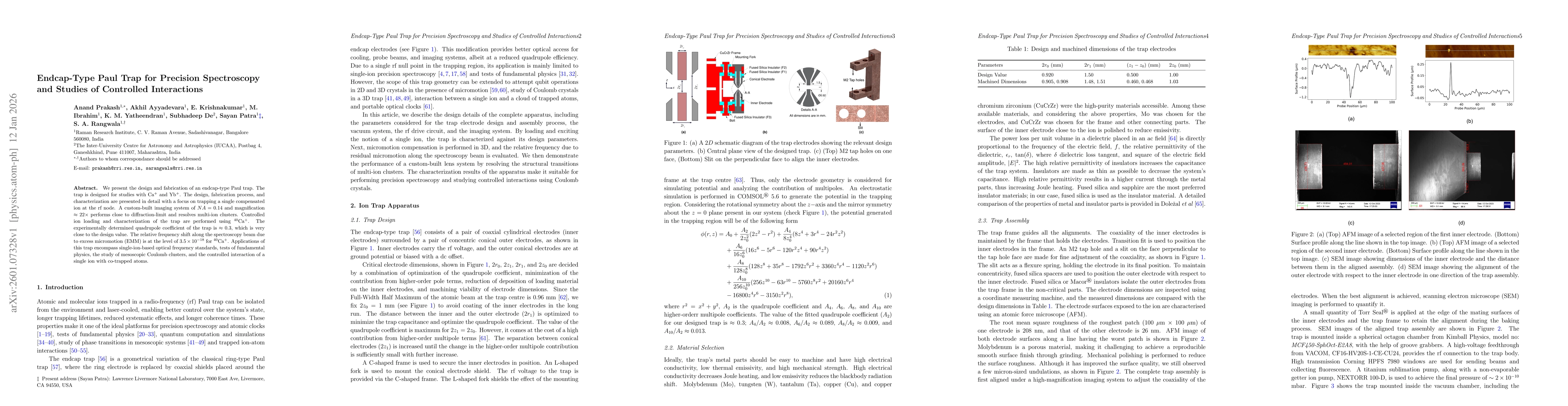 Thumbnail for Endcap-Type Paul Trap for Precision Spectroscopy and Studies of Controlled Interactions