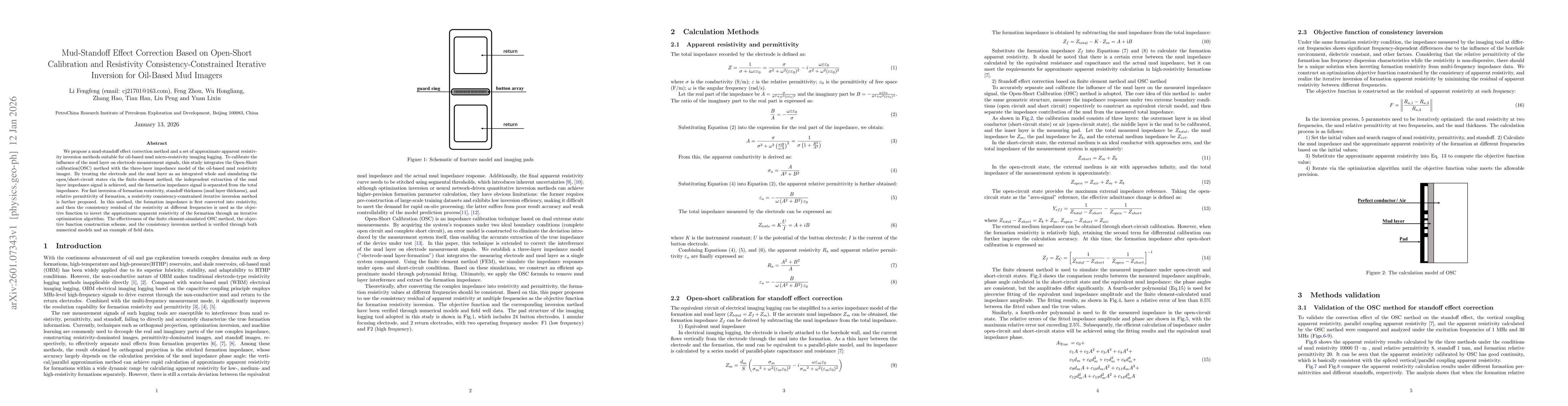 Thumbnail for Mud-Standoff Effect Correction Based on Open-Short Calibration and Resistivity Consistency-Constrained Iterative Inversion for Oil-Based Mud Imagers