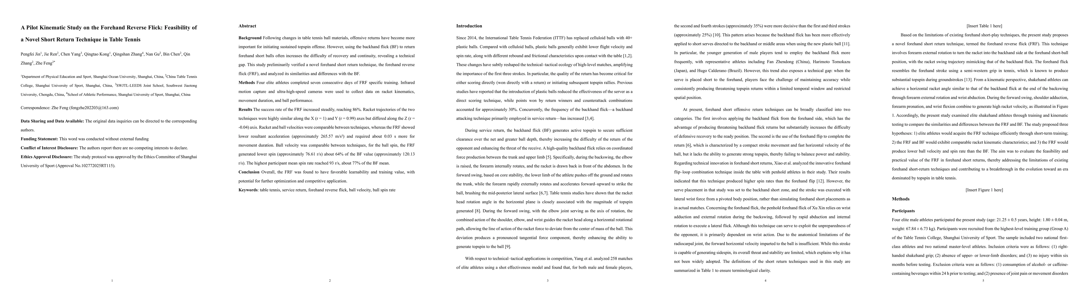 Thumbnail for A Pilot Kinematic Study on the Forehand Reverse Flick: Feasibility of a Novel Short Return Technique in Table Tennis