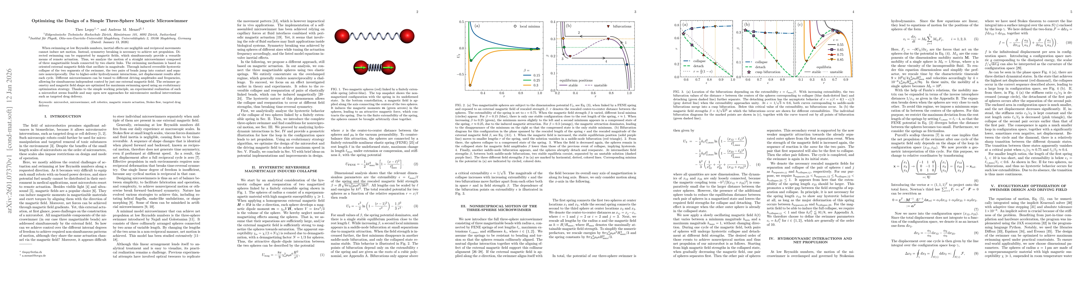 Thumbnail for Optimizing the Design of a Simple Three-Sphere Magnetic Microswimmer