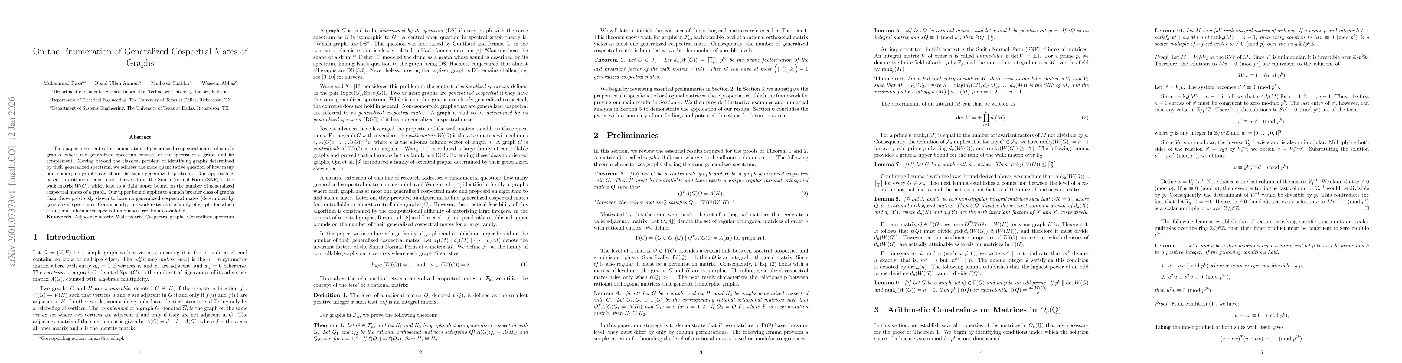 Thumbnail for On the Enumeration of Generalized Cospectral Mates of Graphs