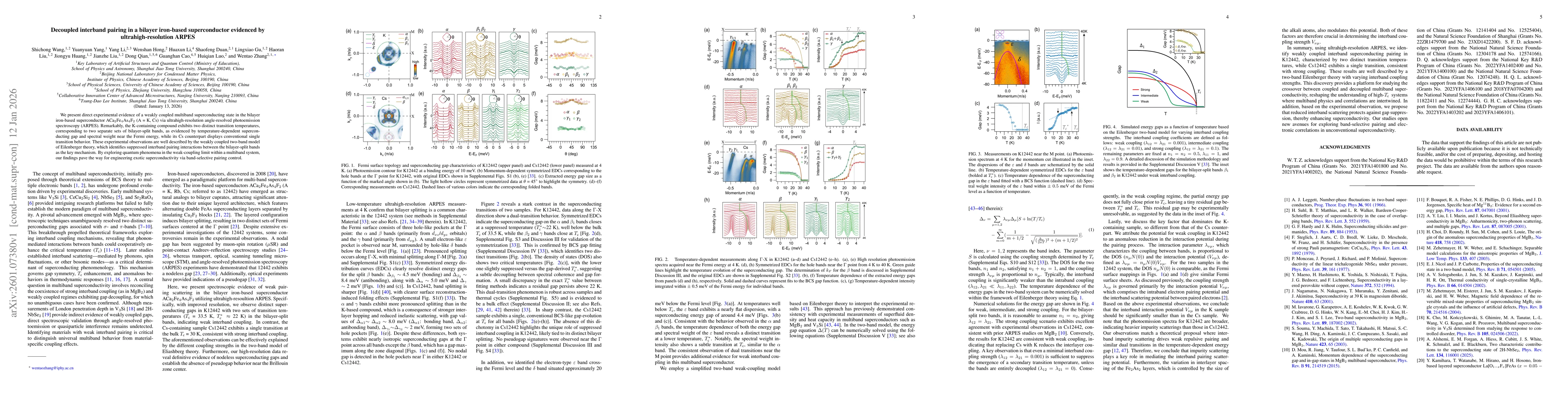 Thumbnail for Decoupled interband pairing in a bilayer iron-based superconductor evidenced by ultrahigh-resolution ARPES