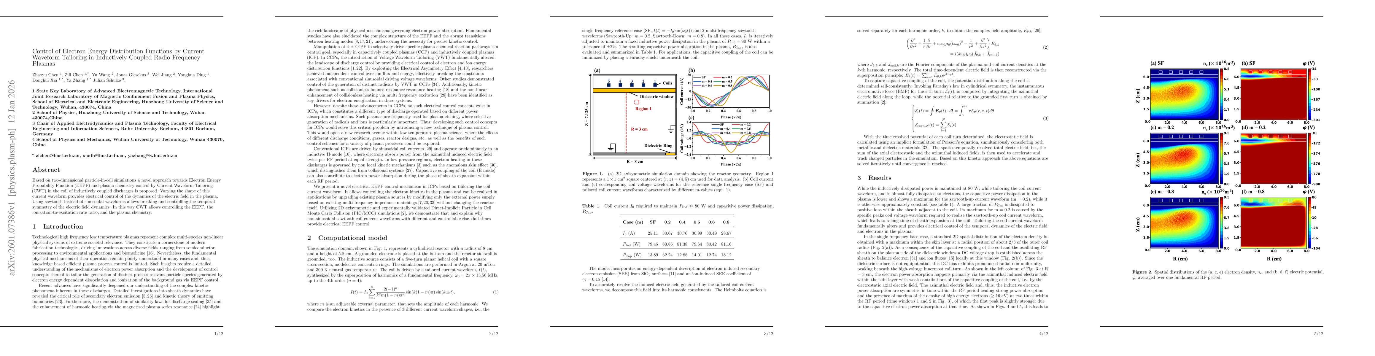 Thumbnail for Control of Electron Energy Distribution Functions by Current Waveform Tailoring in Inductively Coupled Radio Frequency Plasmas