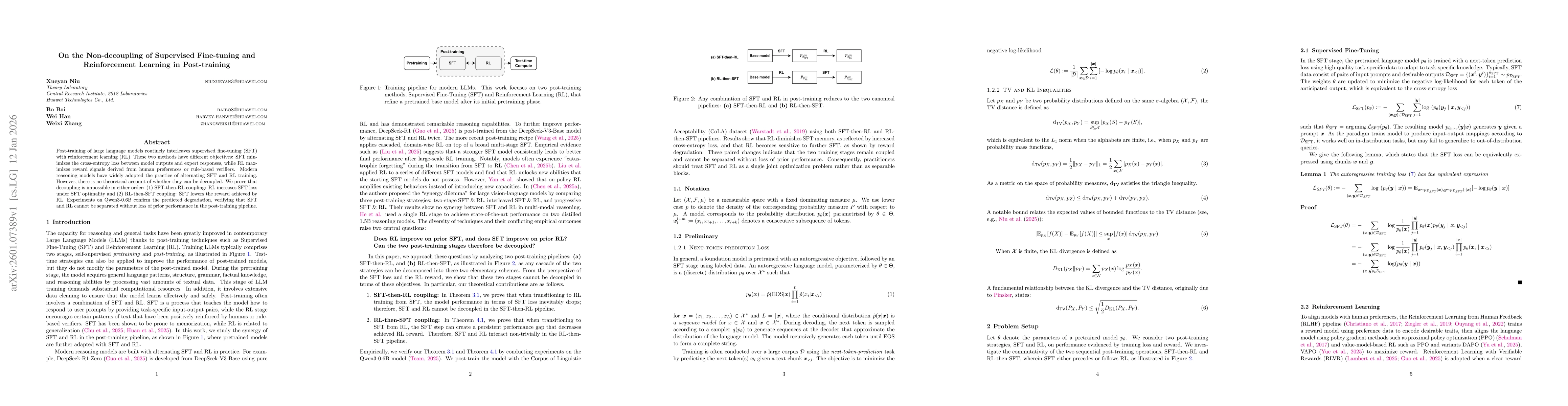 Thumbnail for On the Non-decoupling of Supervised Fine-tuning and Reinforcement Learning in Post-training