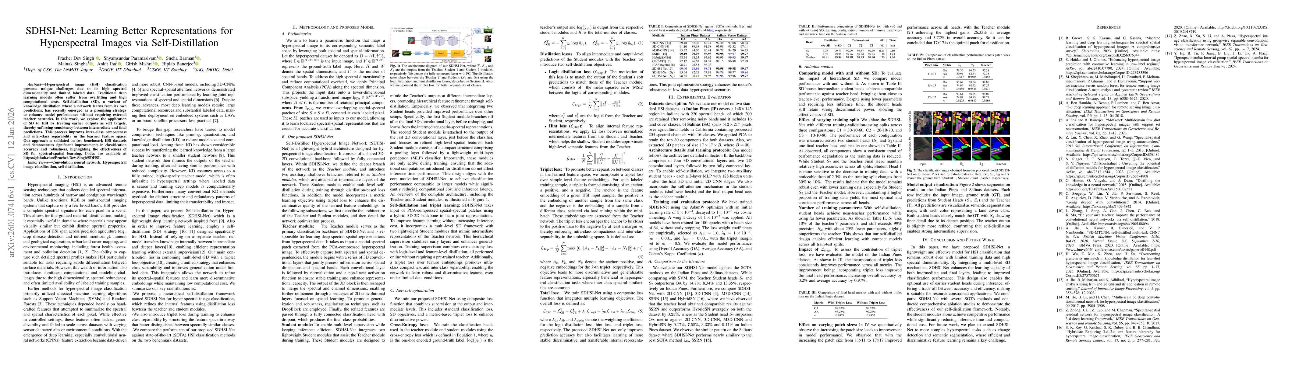 Thumbnail for SDHSI-Net: Learning Better Representations for Hyperspectral Images via Self-Distillation
