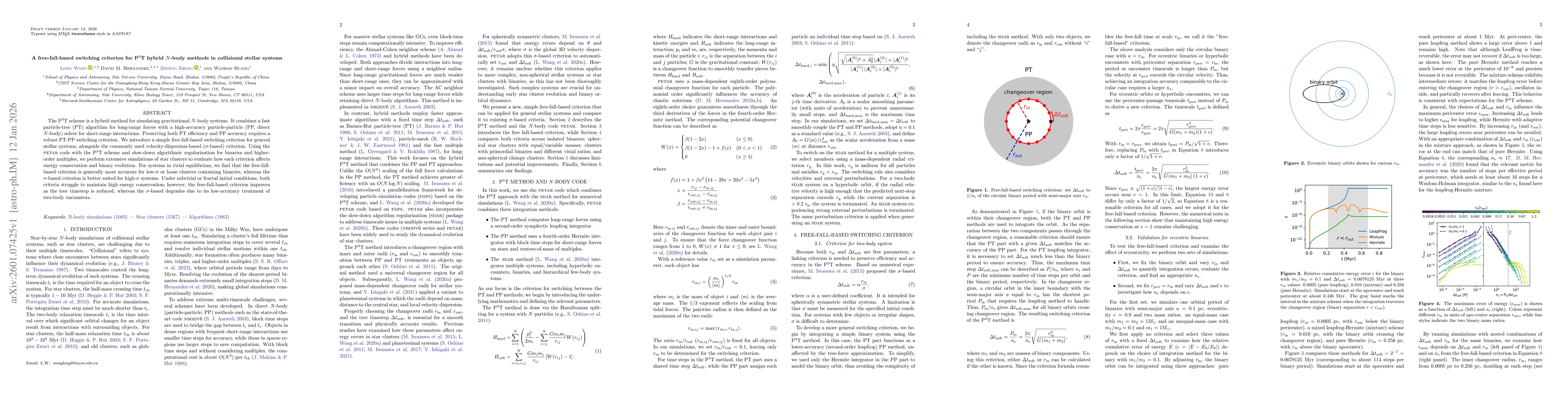 Thumbnail for A free-fall-based switching criterion for P^3 T N-body methods in collisional stellar systems