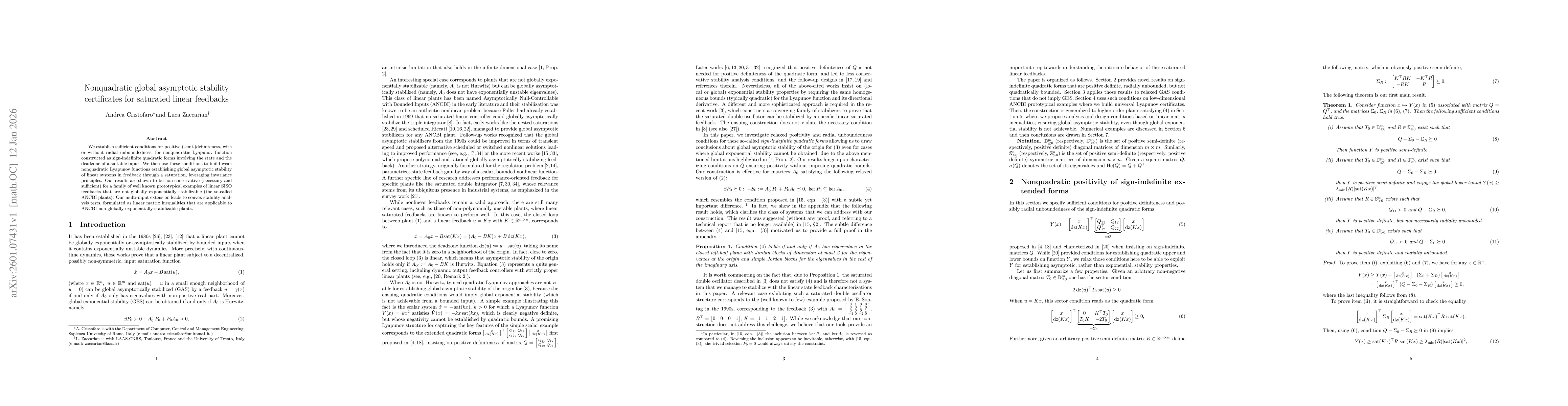 Thumbnail for Nonquadratic global asymptotic stability certificates for saturated linear feedbacks