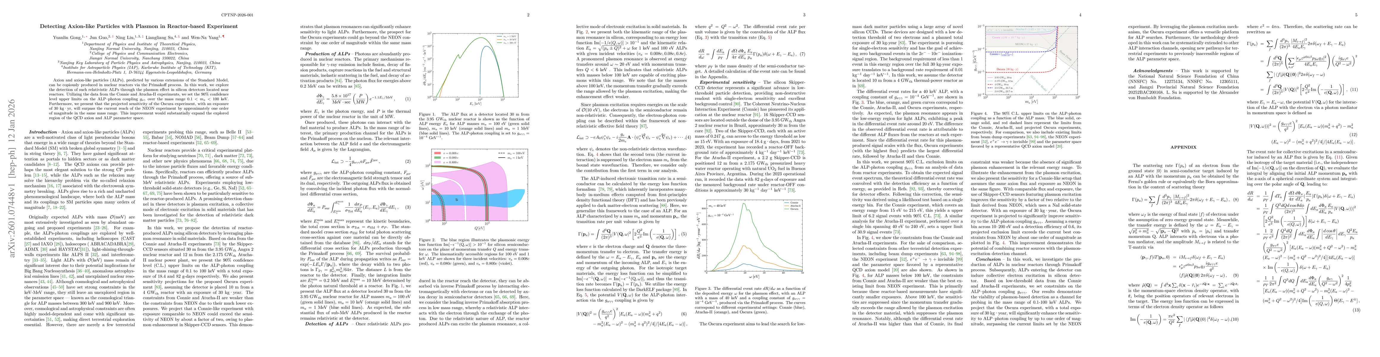 Thumbnail for Detecting Axion-like Particles with Plasmon in Reactor-based Experiment