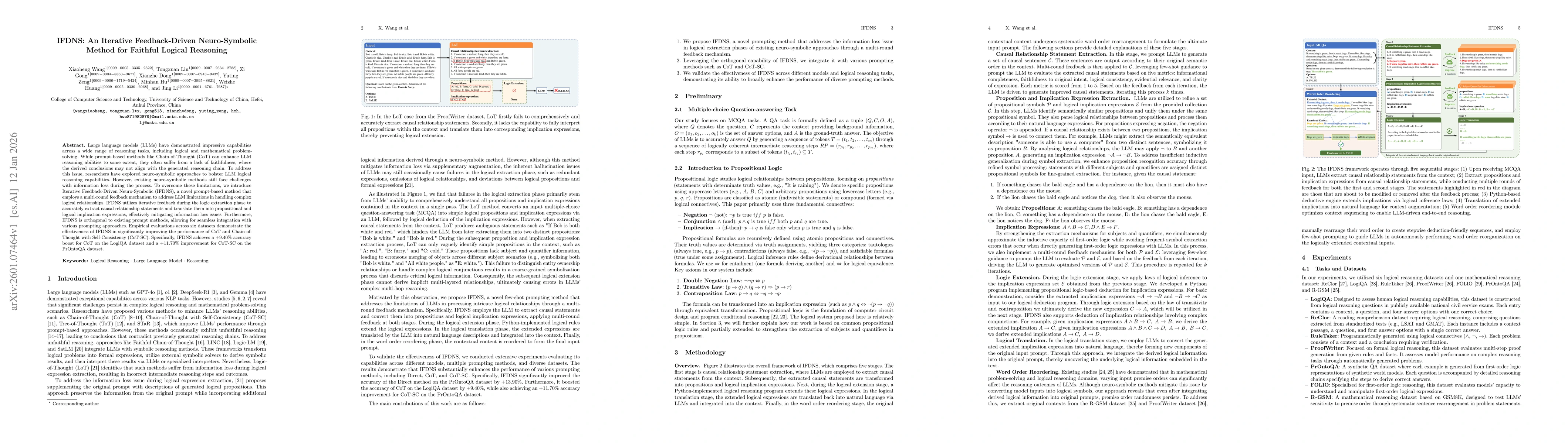 Thumbnail for IFDNS: An Iterative Feedback-Driven Neuro-Symbolic Method for Faithful Logical Reasoning