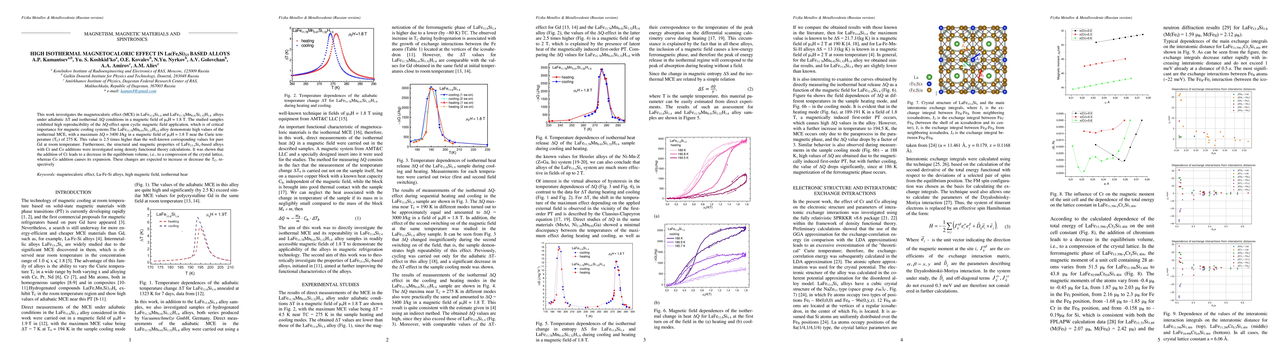 Thumbnail for High isothermal magnetocaloric effect in La(Fe,Si)13 based alloys