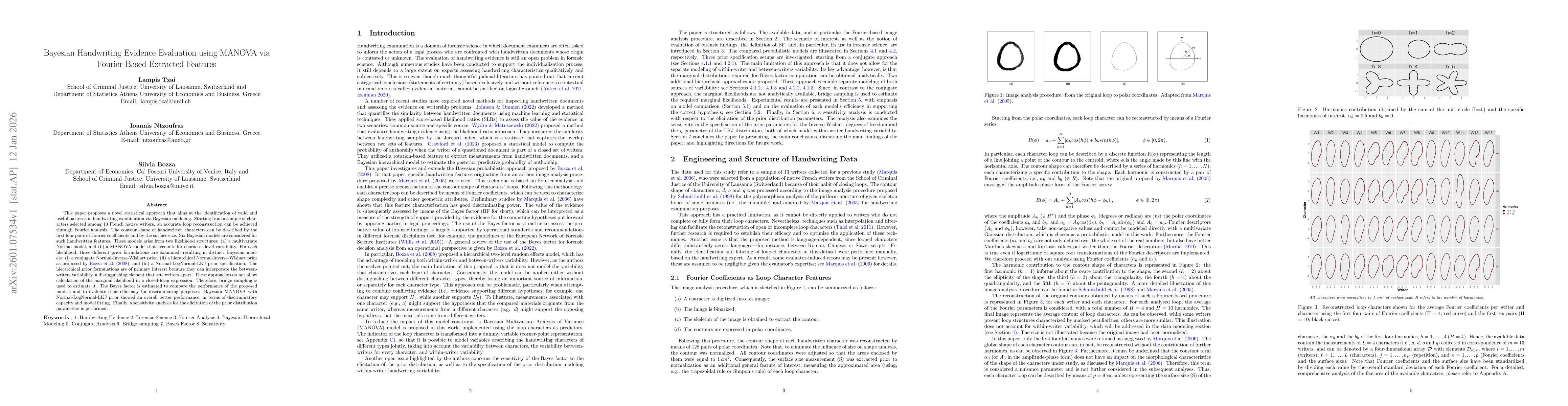 Thumbnail for Bayesian Handwriting Evidence Evaluation using MANOVA via Fourier-Based Extracted Features