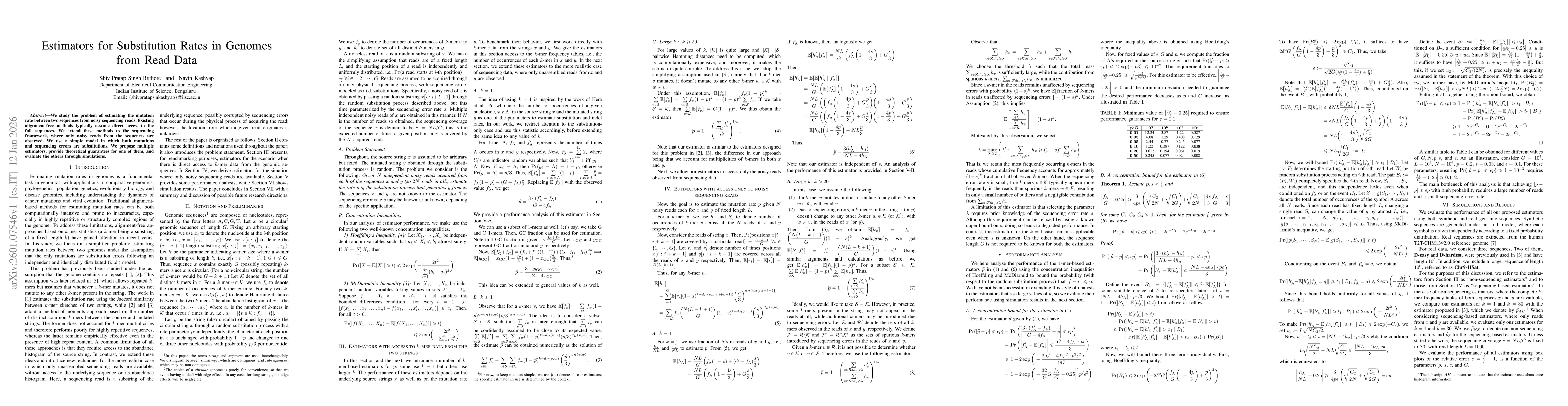 Thumbnail for Estimators for Substitution Rates in Genomes from Read Data