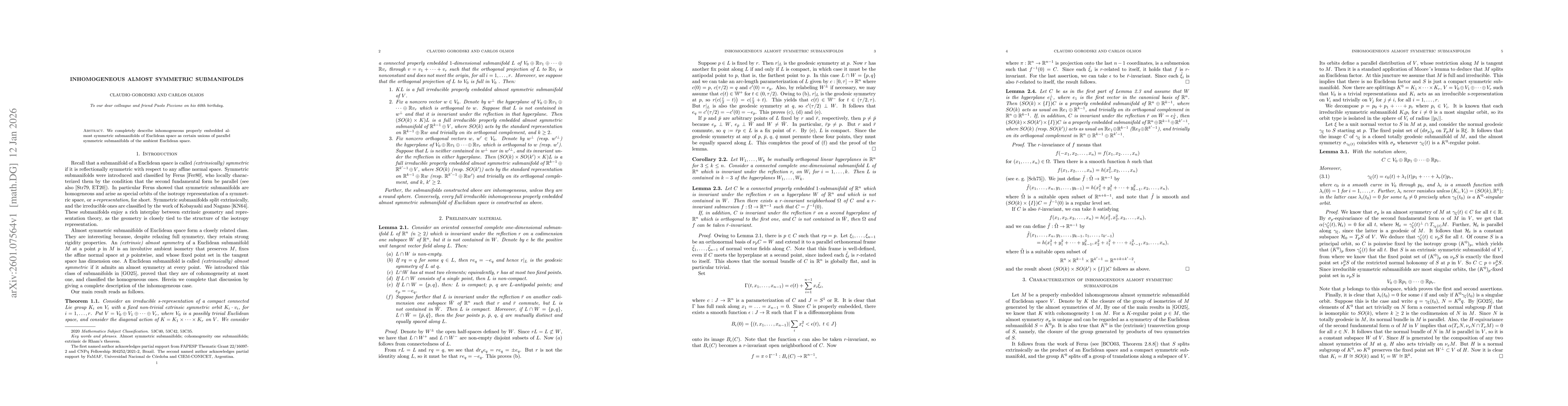 Thumbnail for Inhomogeneous almost symmetric submanifolds