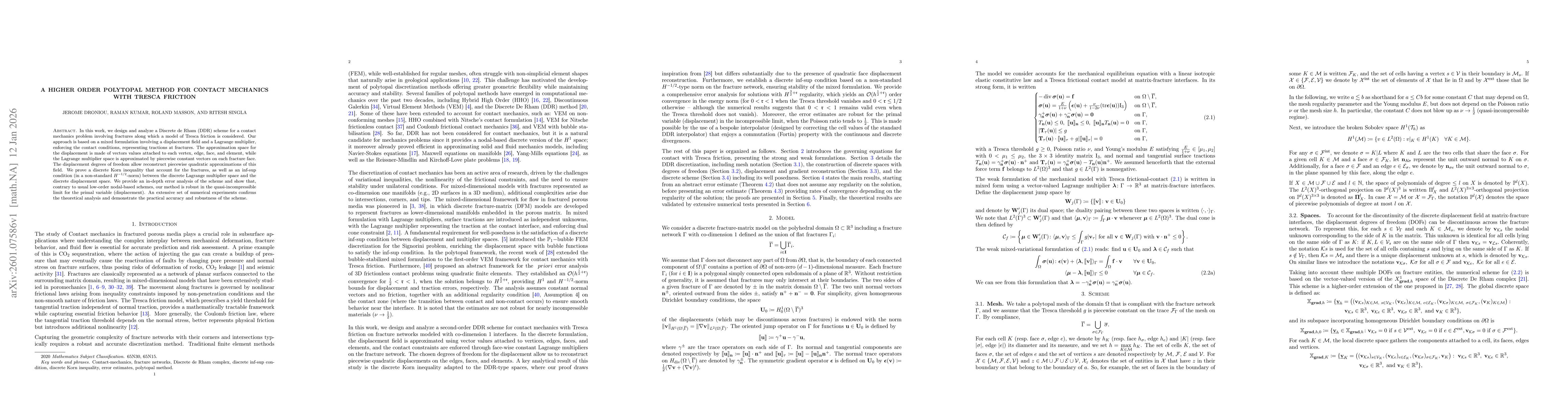 Thumbnail for A higher order polytopal method for contact mechanics with Tresca friction