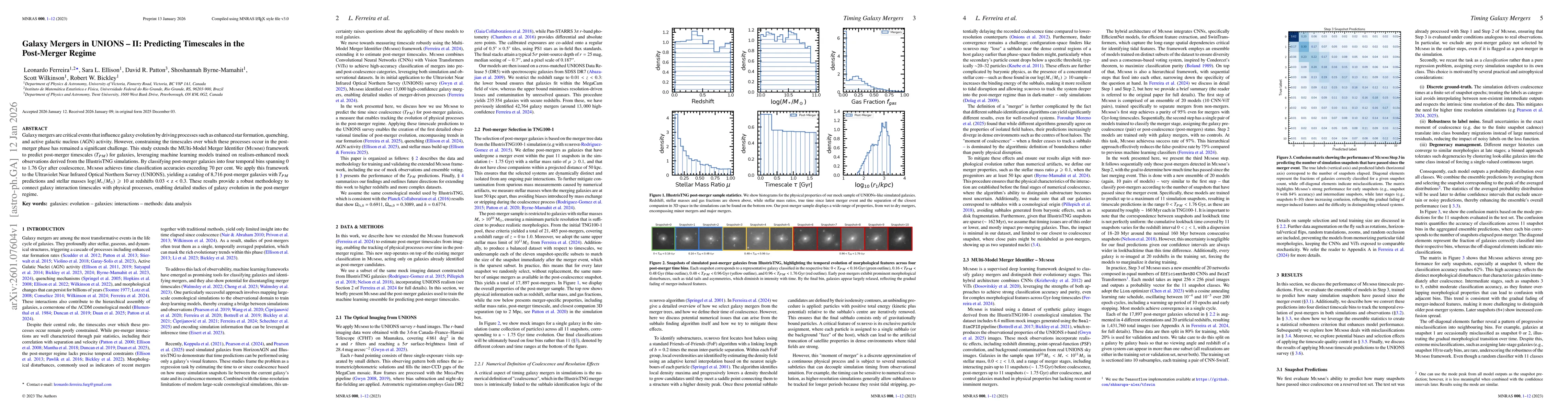 Thumbnail for Galaxy Mergers in UNIONS -- II: Predicting Timescales in the Post-Merger Regime
