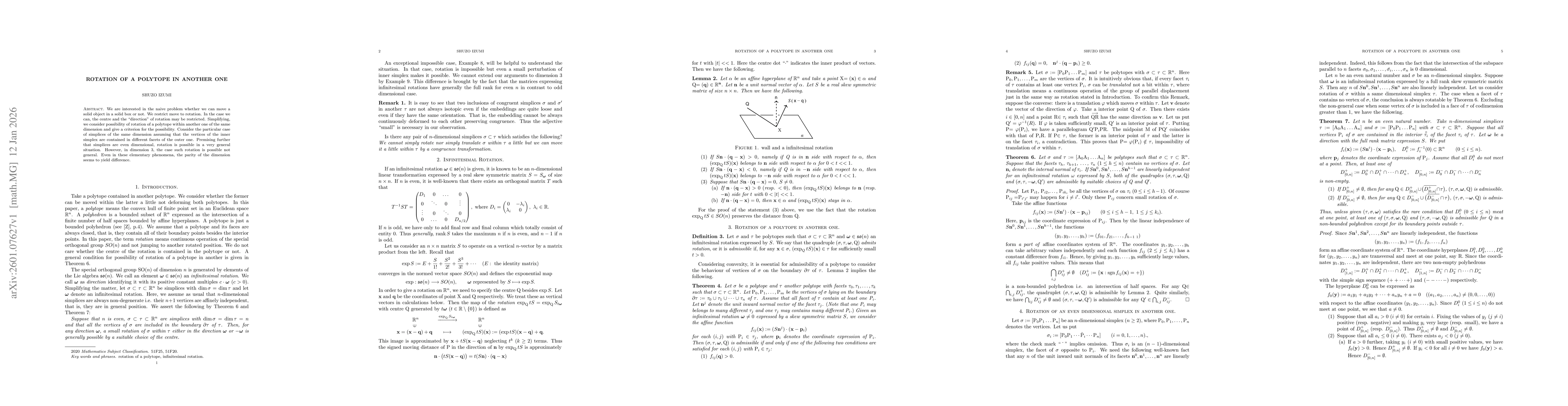 Thumbnail for Rotation of a polytope in another one