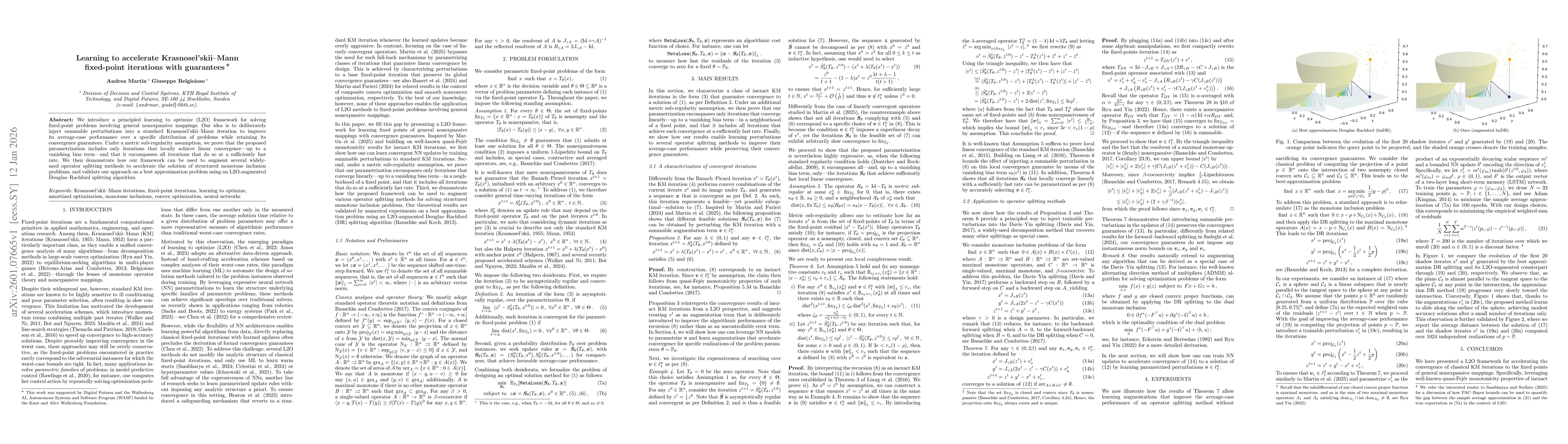 Thumbnail for Learning to accelerate Krasnosel'skii-Mann fixed-point iterations with guarantees