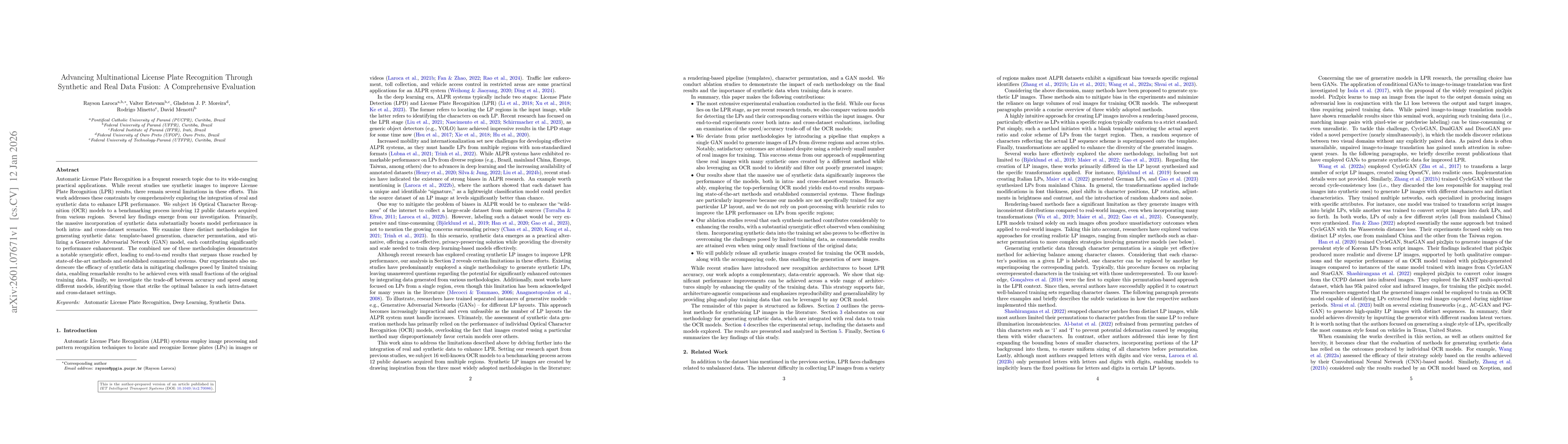 Thumbnail for Advancing Multinational License Plate Recognition Through Synthetic and Real Data Fusion: A Comprehensive Evaluation