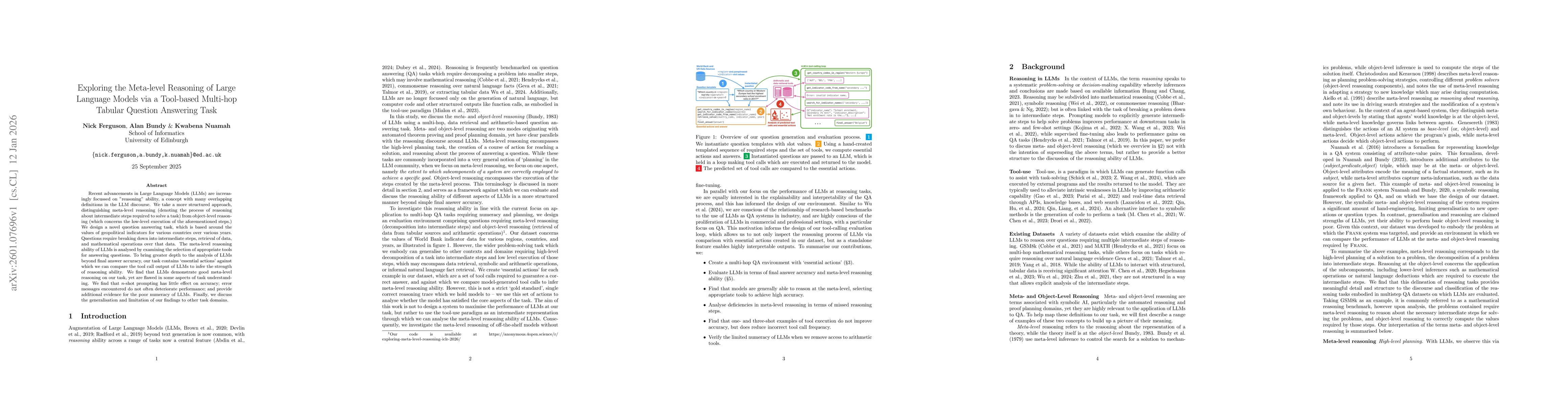 Thumbnail for Exploring the Meta-level Reasoning of Large Language Models via a Tool-based Multi-hop Tabular Question Answering Task