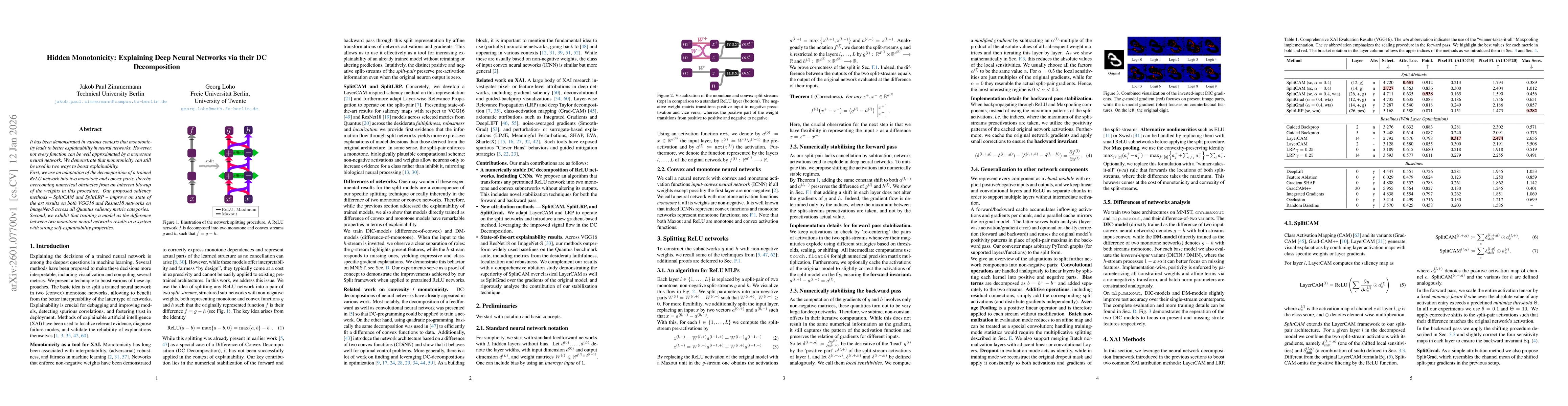 Thumbnail for Hidden Monotonicity: Explaining Deep Neural Networks via their DC Decomposition
