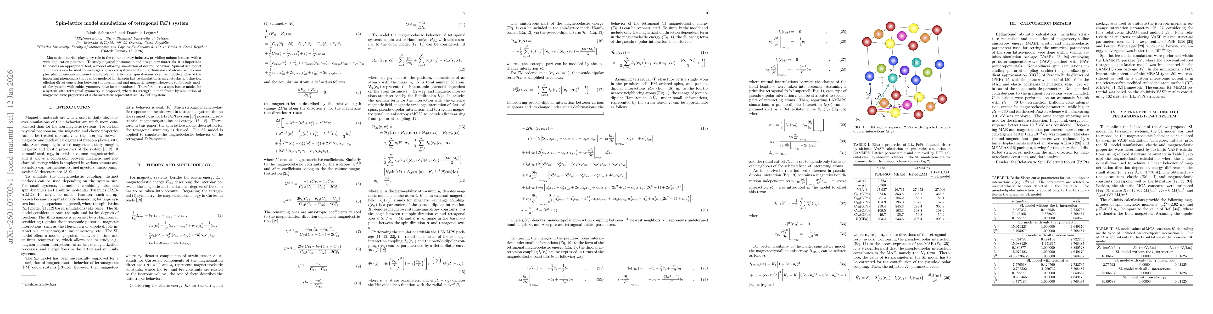 Thumbnail for Spin-lattice model simulations of tetragonal FePt system
