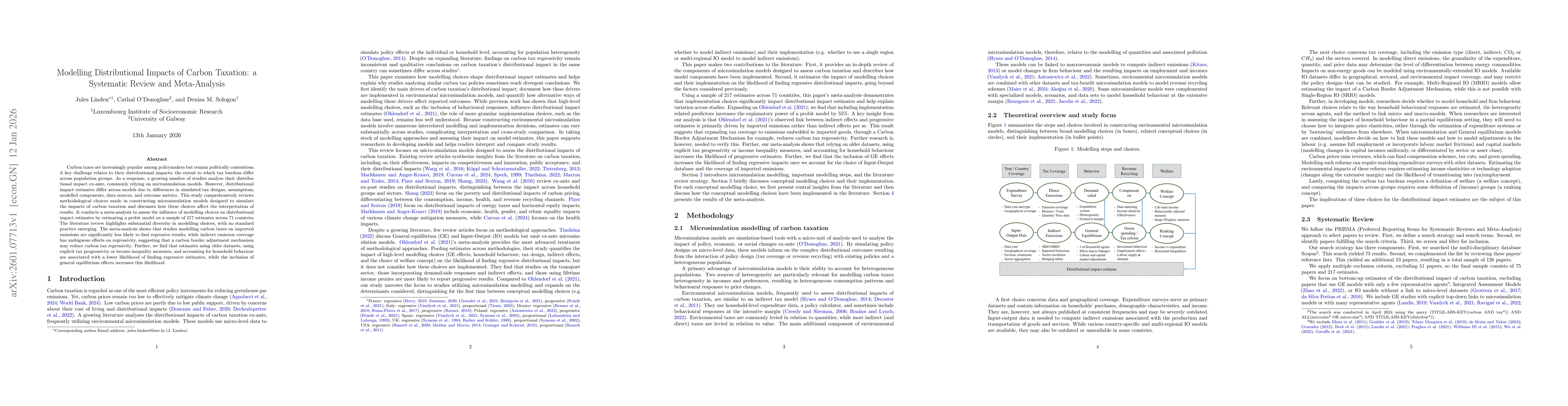 Thumbnail for Modelling Distributional Impacts of Carbon Taxation: a Systematic Review and Meta-Analysis