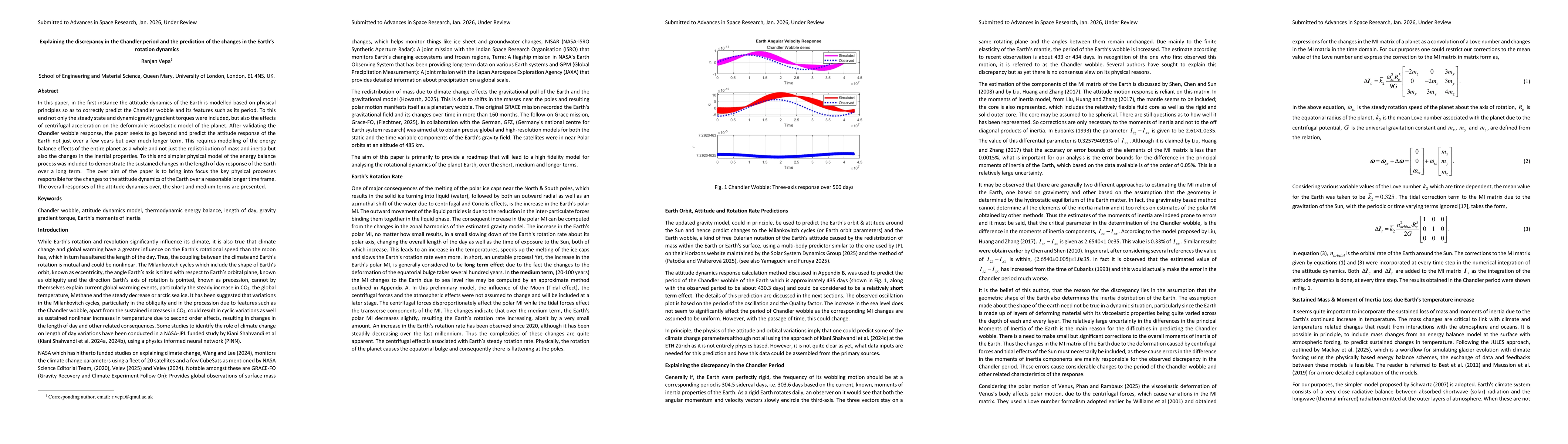 Thumbnail for Explaining the discrepancy in the Chandler period and the prediction of the changes in the Earths rotation dynamics