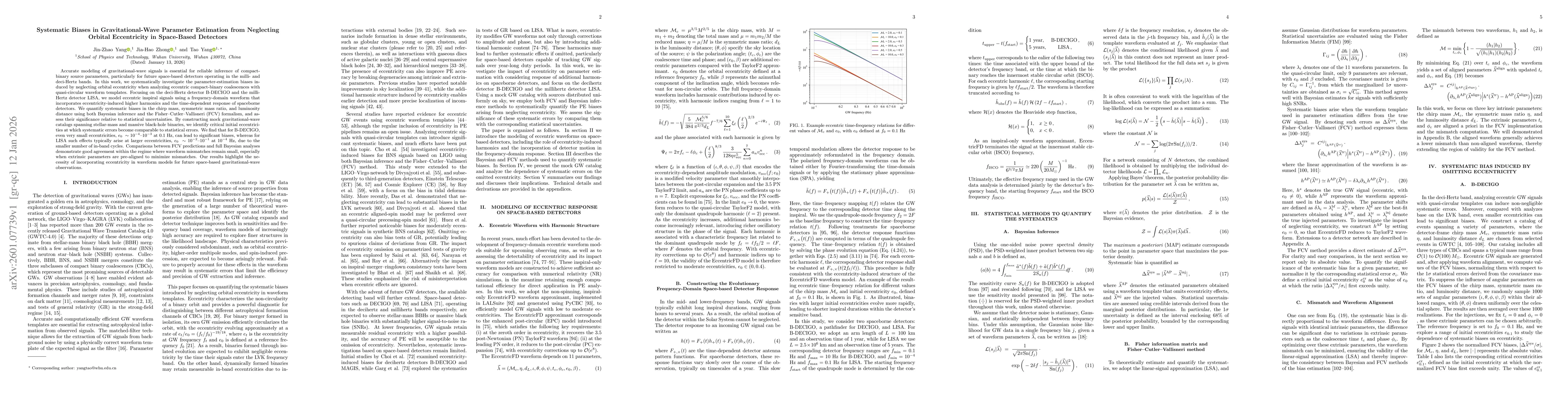 Thumbnail for Systematic Biases in Gravitational-Wave Parameter Estimation from Neglecting Orbital Eccentricity in Space-Based Detectors