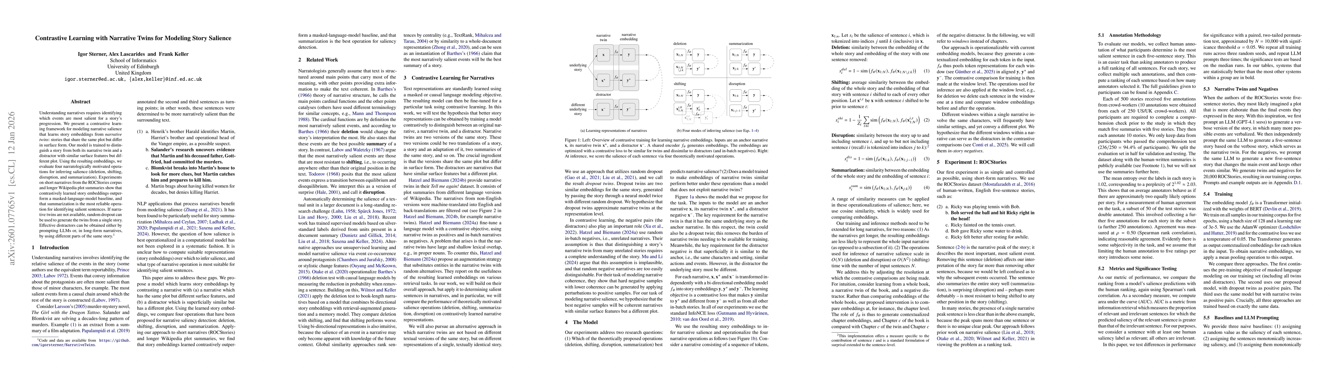 Thumbnail for Contrastive Learning with Narrative Twins for Modeling Story Salience