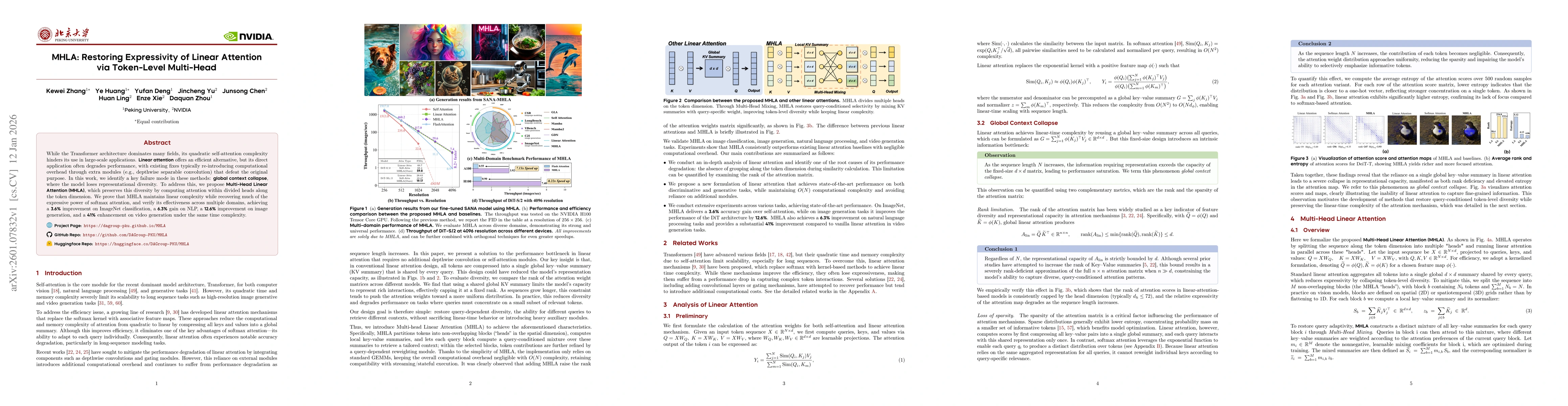 Thumbnail for MHLA: Restoring Expressivity of Linear Attention via Token-Level Multi-Head