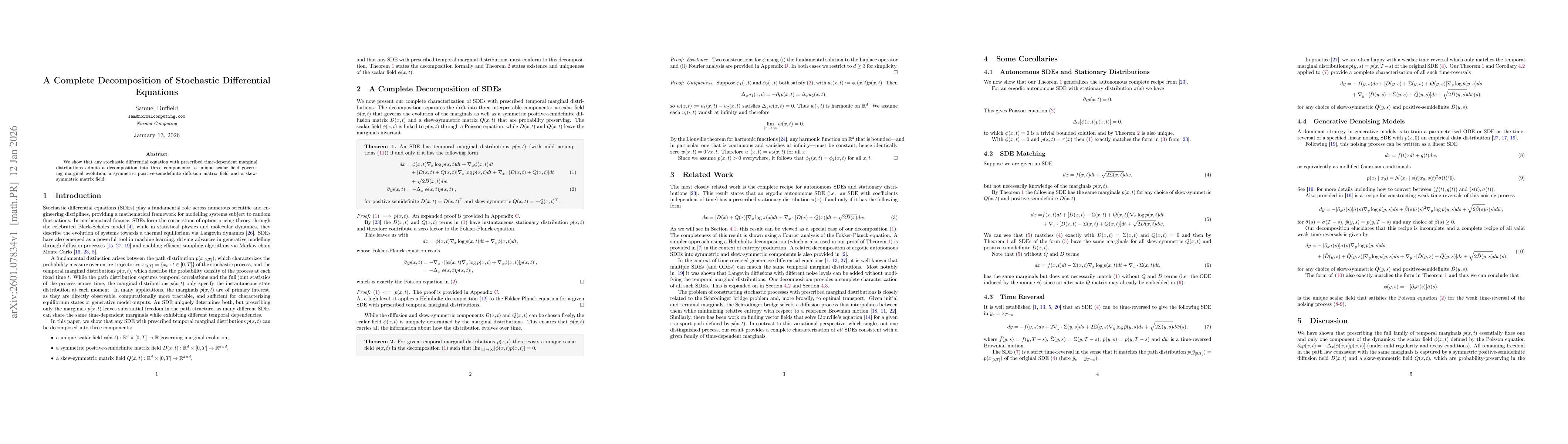 Thumbnail for A Complete Decomposition of Stochastic Differential Equations