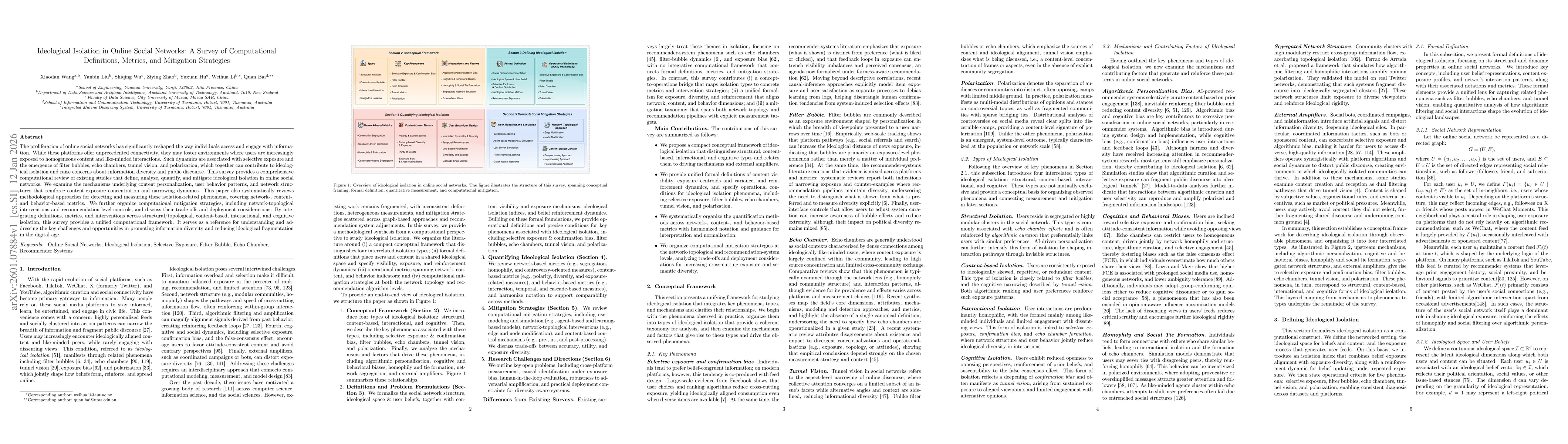 Thumbnail for Ideological Isolation in Online Social Networks: A Survey of Computational Definitions, Metrics, and Mitigation Strategies