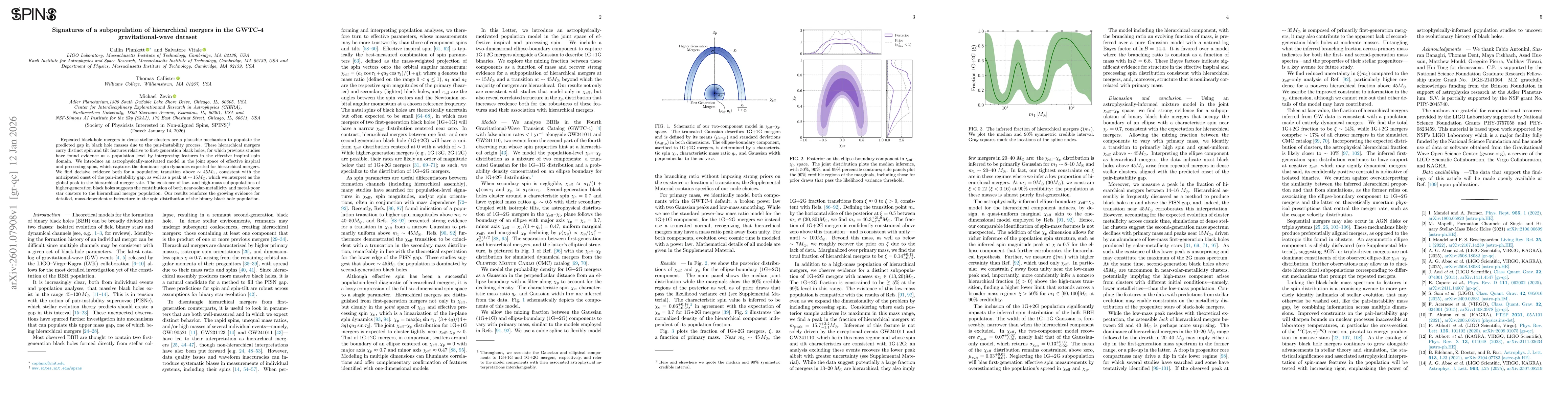 Thumbnail for Signatures of a subpopulation of hierarchical mergers in the GWTC-4 gravitational-wave dataset