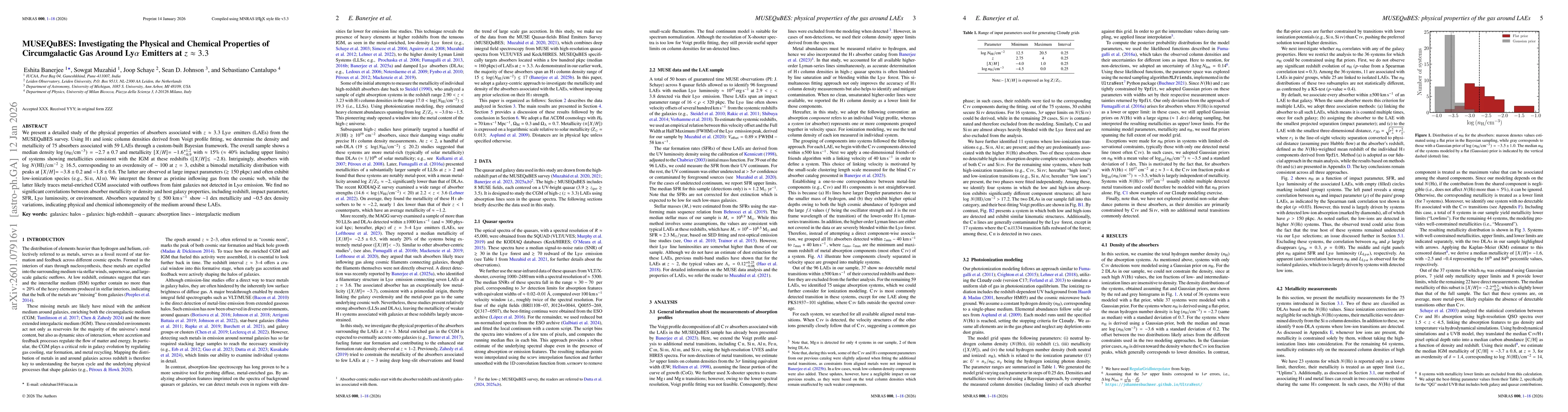 Thumbnail for MUSEQuBES: Investigating the Physical and Chemical Properties of Circumgalactic Gas Around Ly$α$ Emitters at $z \approx 3.3$