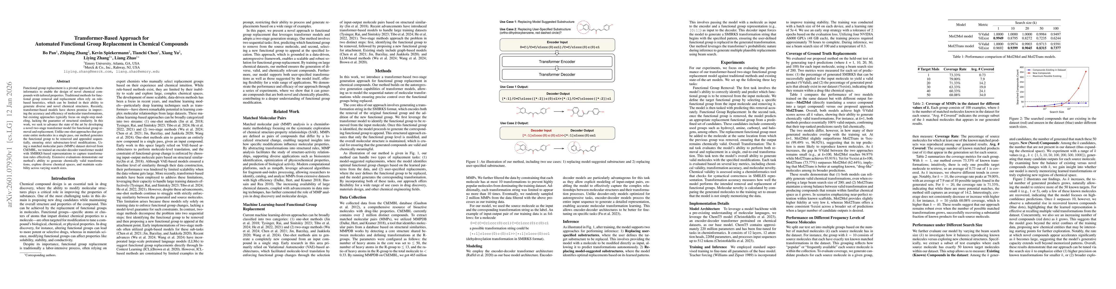 Thumbnail for Transformer-Based Approach for Automated Functional Group Replacement in Chemical Compounds
