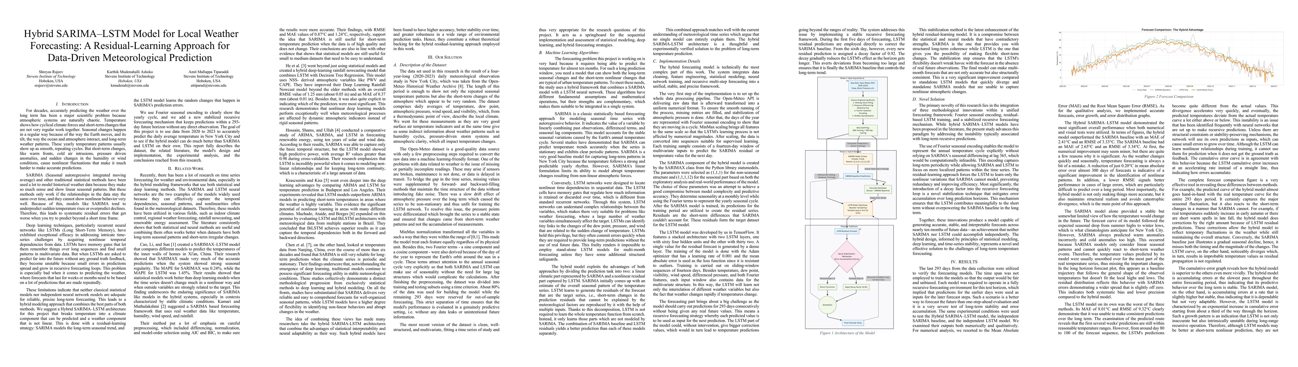 Thumbnail for Hybrid SARIMA LSTM Model for Local Weather Forecasting: A Residual Learning Approach for Data Driven Meteorological Prediction