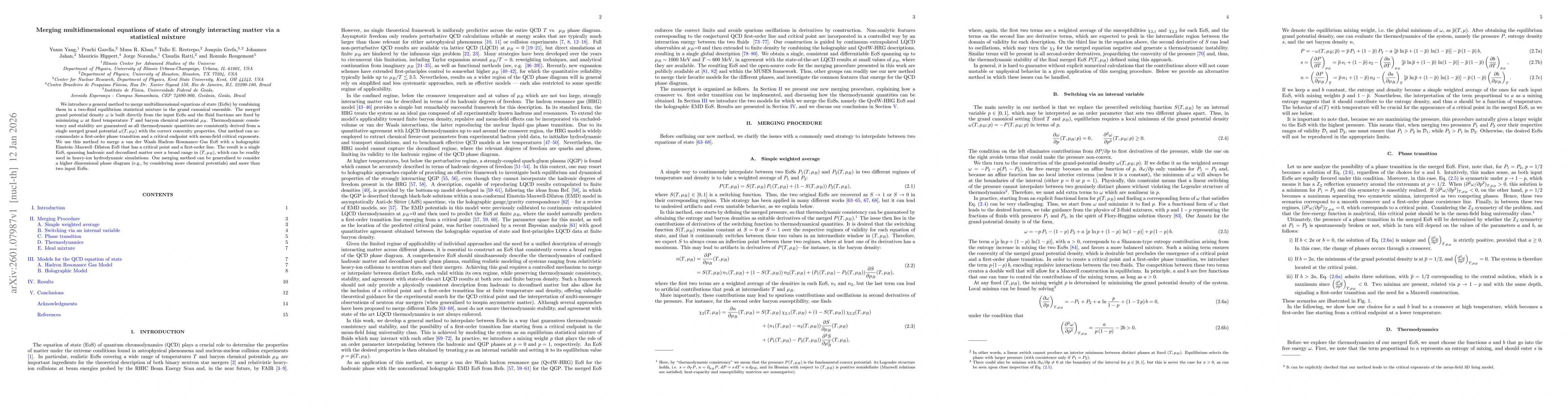 Thumbnail for Merging multidimensional equations of state of strongly interacting matter via a statistical mixture