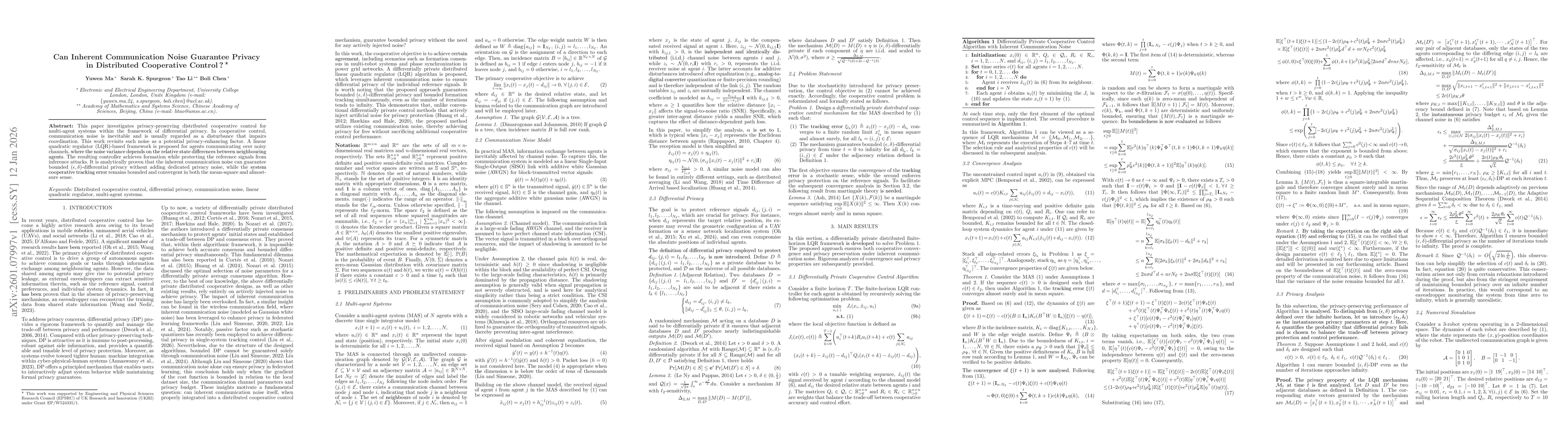 Thumbnail for Can Inherent Communication Noise Guarantee Privacy in Distributed Cooperative Control ?