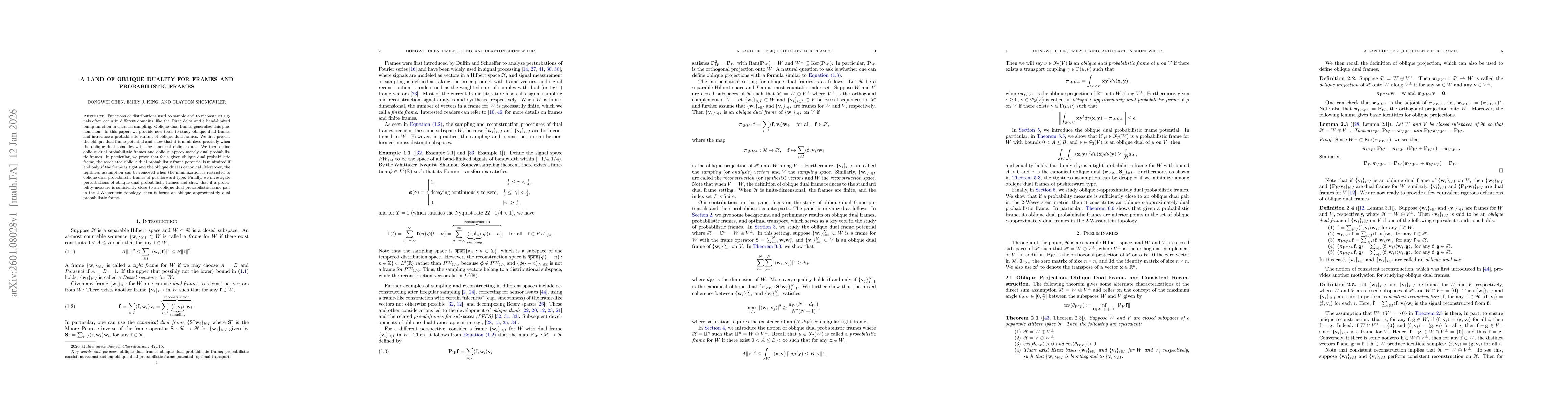 Thumbnail for A Land of Oblique Duality for Frames and Probabilistic Frames