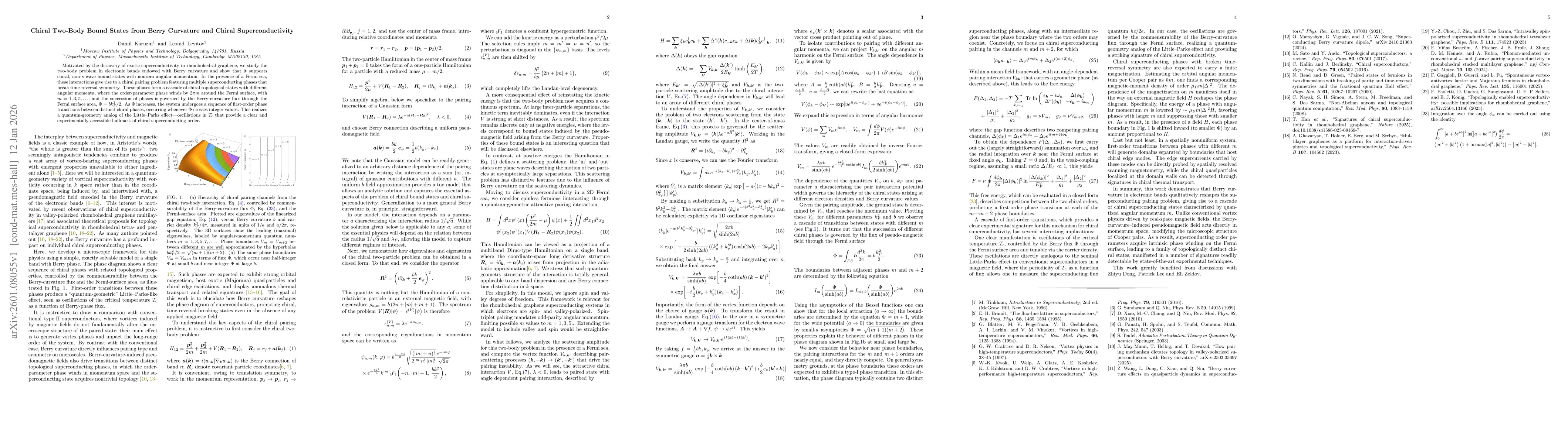 Thumbnail for Chiral Two-Body Bound States from Berry Curvature and Chiral Superconductivity